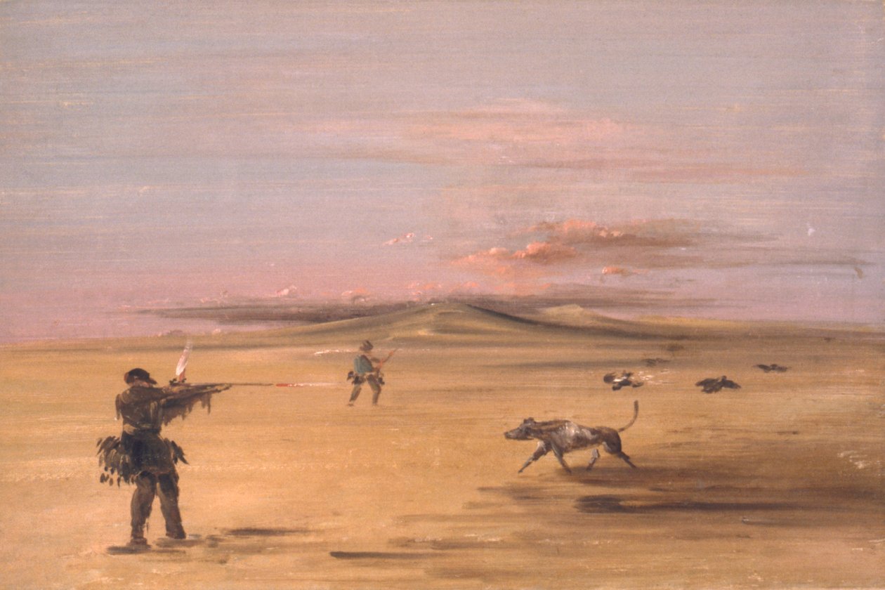 Caza de urogallos en las praderas de Missouri, 1837-1839 de George Catlin