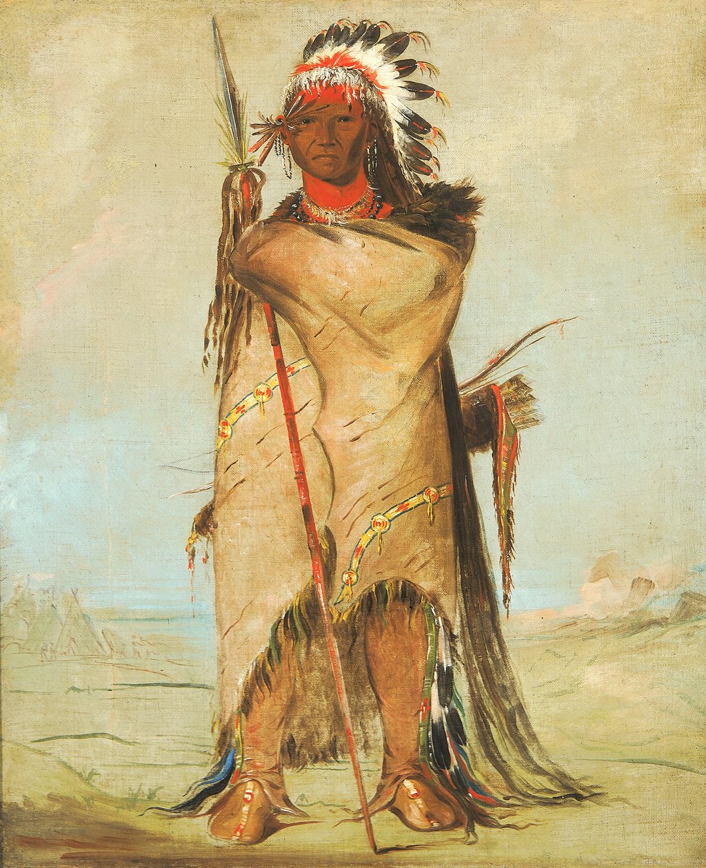 Hó-ra-tó-a, un valiente de George Catlin
