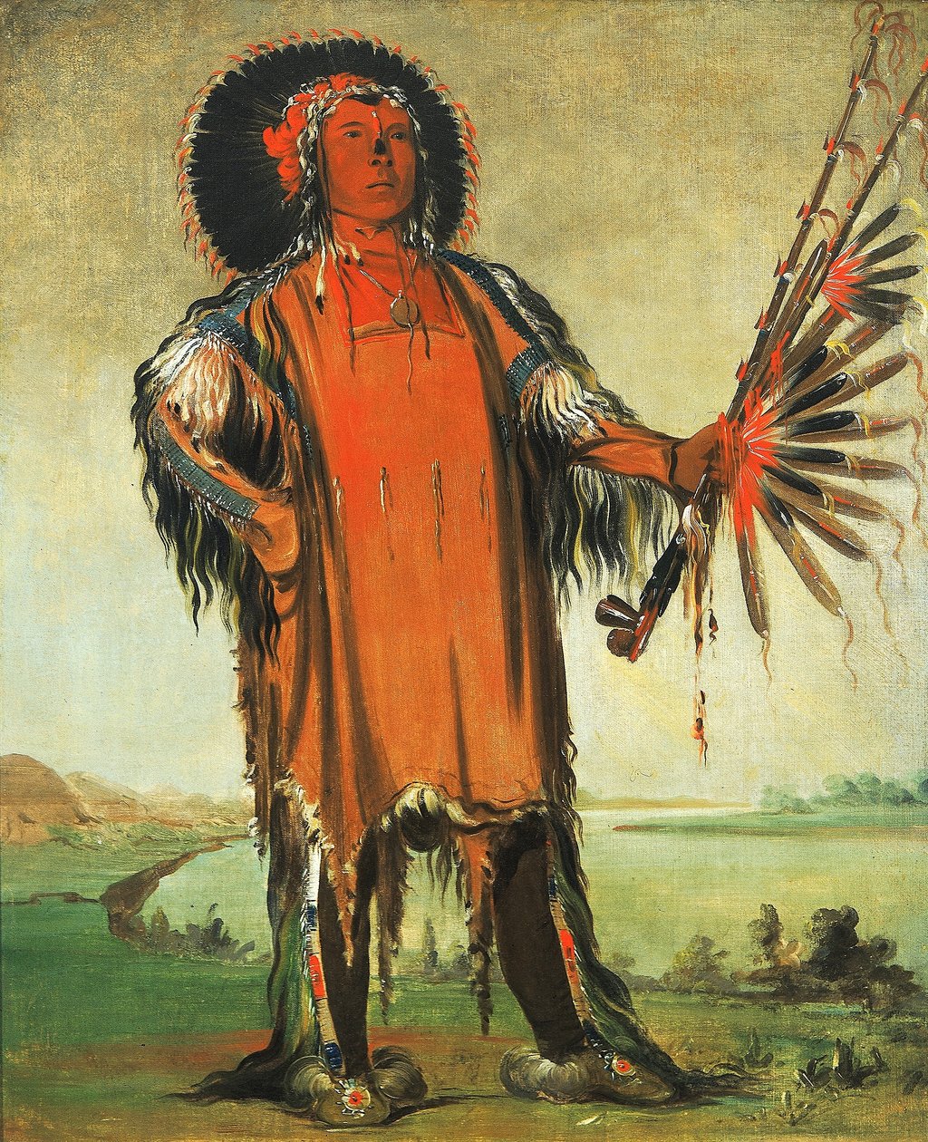 Ha-na-tá-nu-maúk, Jefe Lobo, Jefe de la Tribu de George Catlin