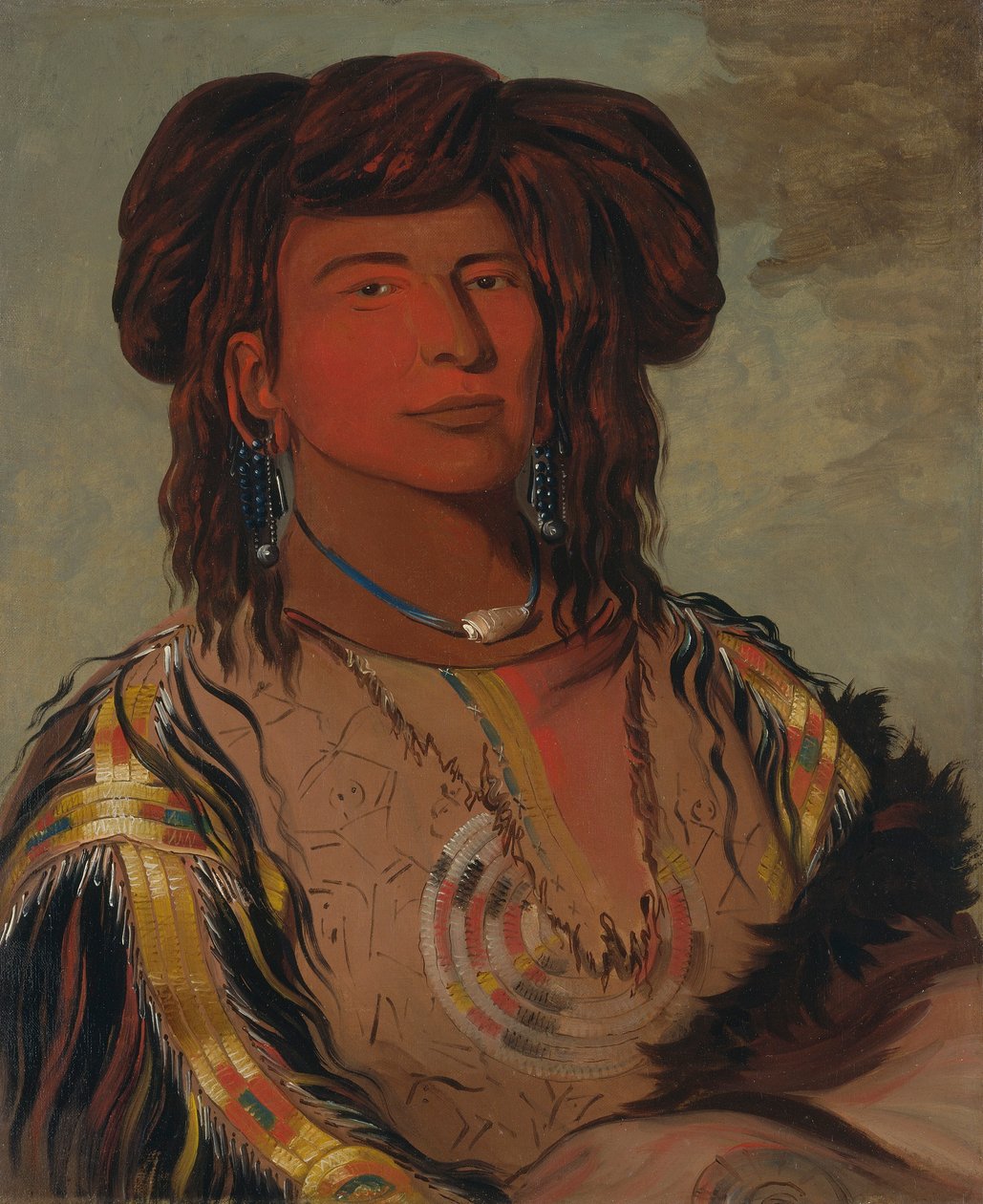 Ha-wón-je-tah, Un Cuerno, Jefe de la Tribu Miniconjou de George Catlin