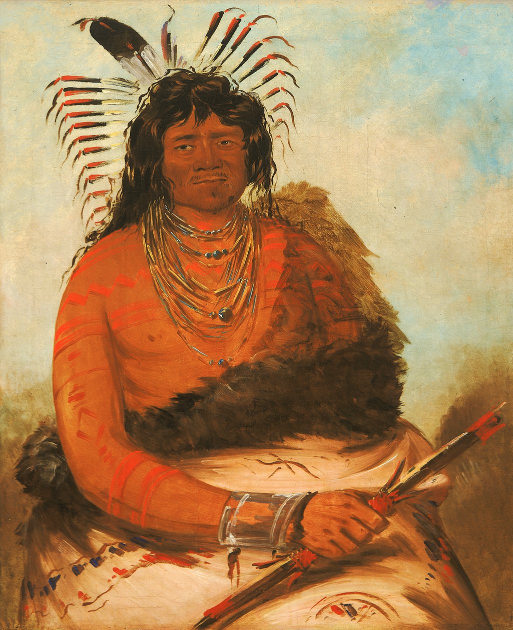 Háh-nee, El Castor, un guerrero de George Catlin