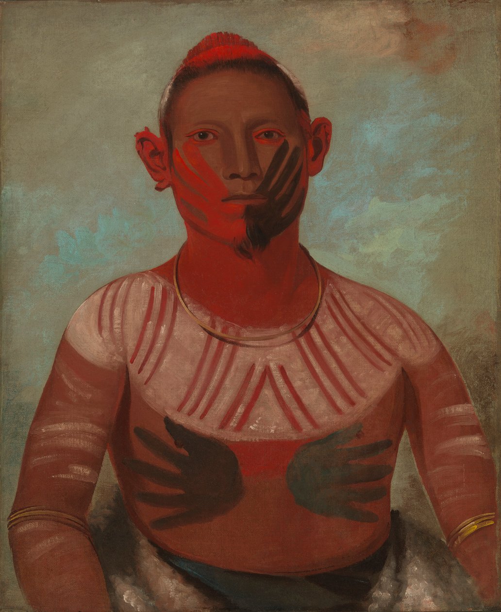 I-o-wáy, uno de los principales guerreros de Halcón Negro de George Catlin