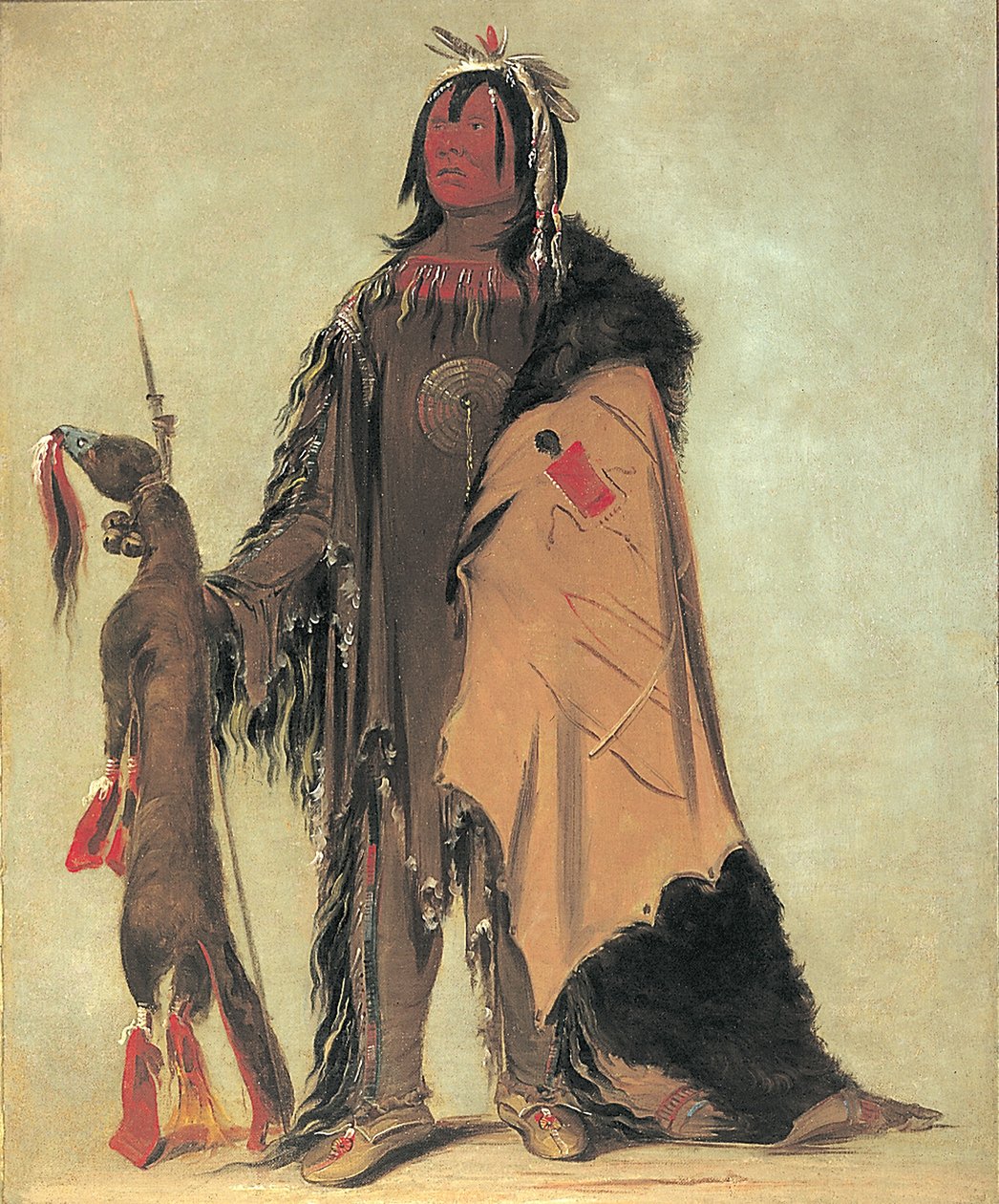 In-ne-ó-cose, hijo de Búfalo, un guerrero de George Catlin