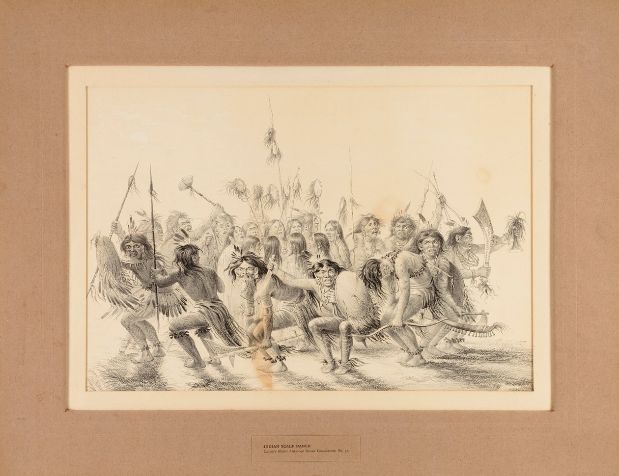 Danza india del cuero cabelludo--no. 31 de George Catlin
