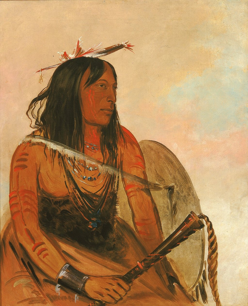 Ish-a-ró-yeh, El que lleva un lobo, un valiente distinguido de George Catlin