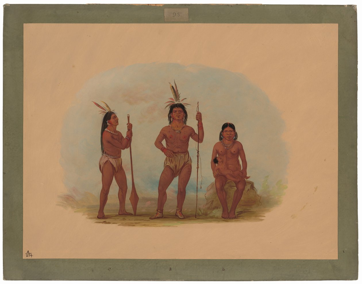 Jefe Klahoquaht, su esposa y su hijo de George Catlin