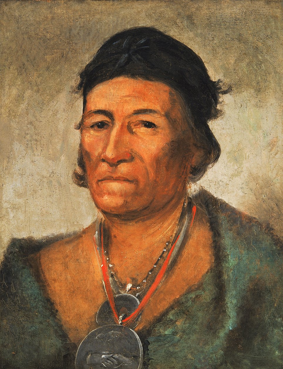 Ko-mán-i-kin, Gran Ola, un jefe viejo y distinguido, 1831 de George Catlin
