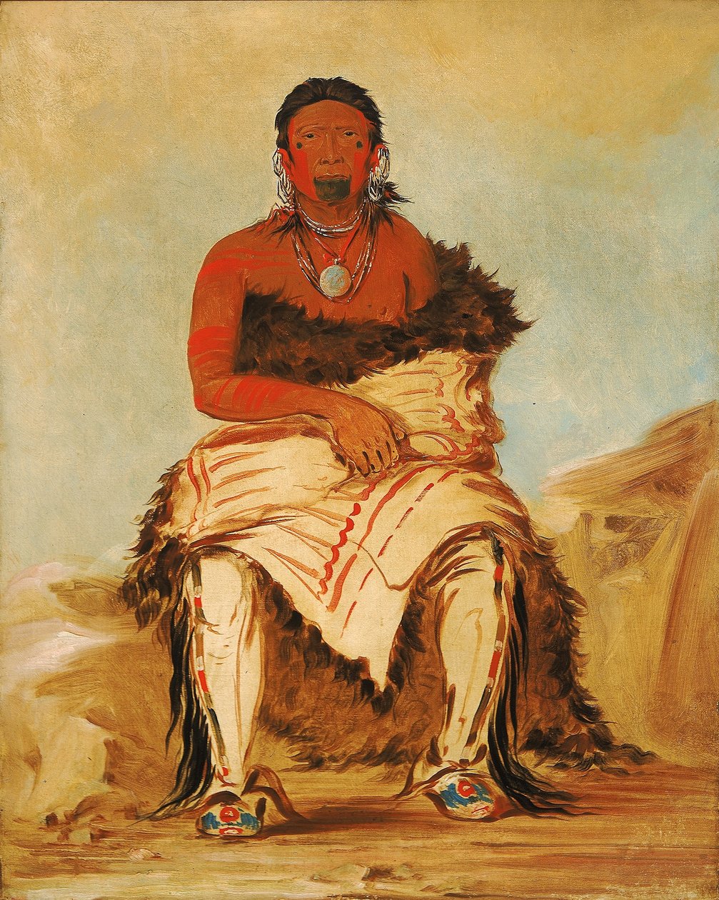 Lá-shah-le-stáw-hix, Jefe Hombre, un Pawnee Republicano de George Catlin