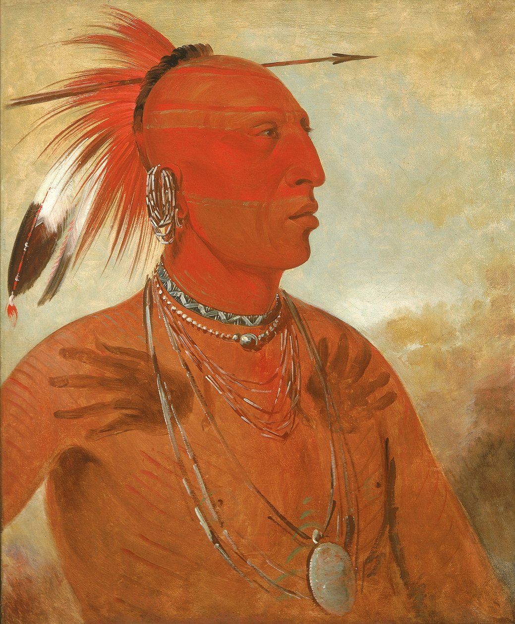 La-wáh-he-coots-la-sháw-no, Jefe Valiente, un Skidi (Lobo) Pawnee de George Catlin