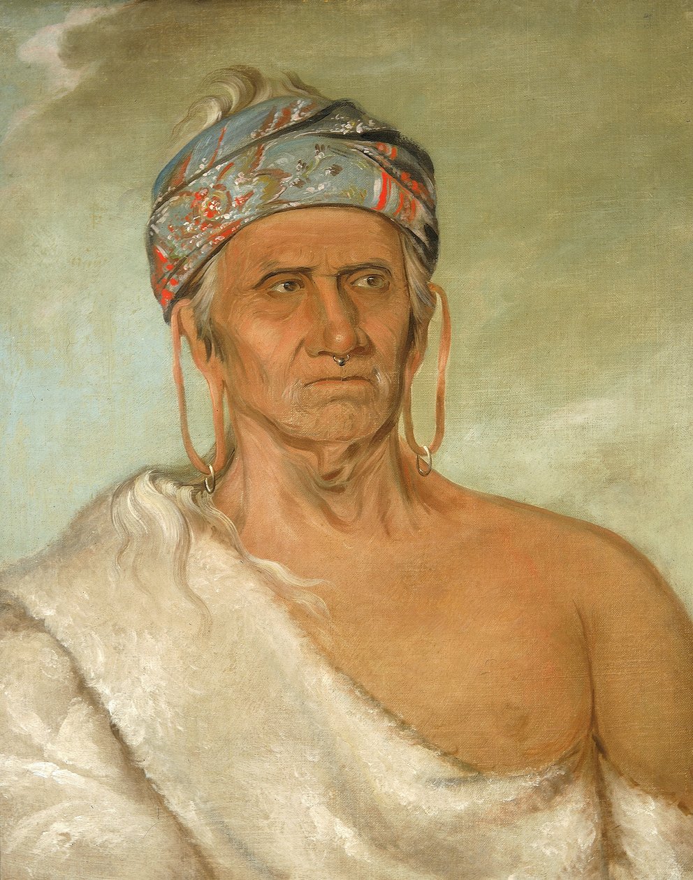 Lay-láw-she-kaw, remonta el río, un jefe anciano de George Catlin