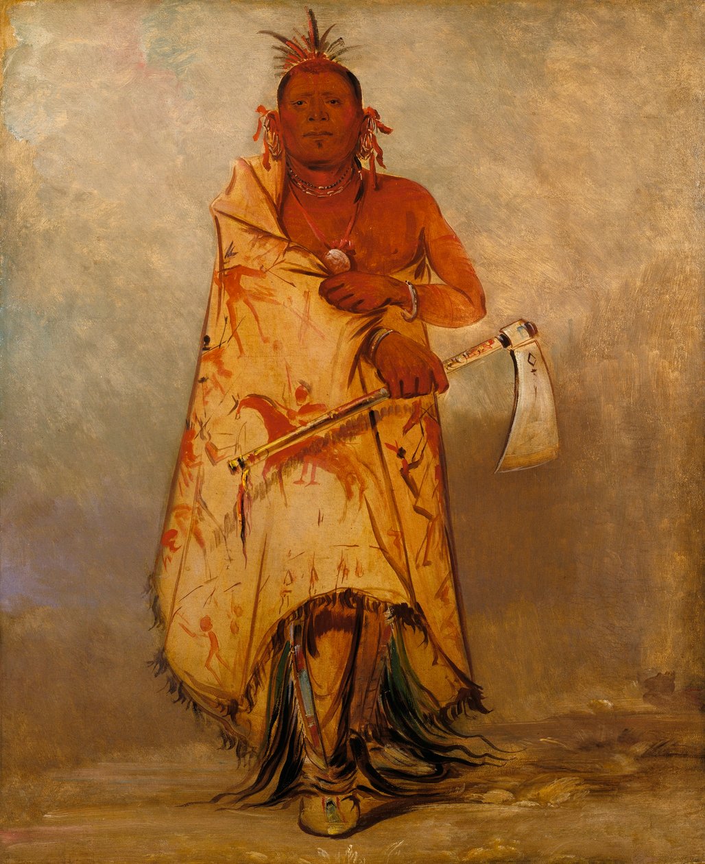 Le-sháw-loo-láh-le-hoo, Gran Alce, Jefe de los Skidi (Lobos) Pawnee de George Catlin
