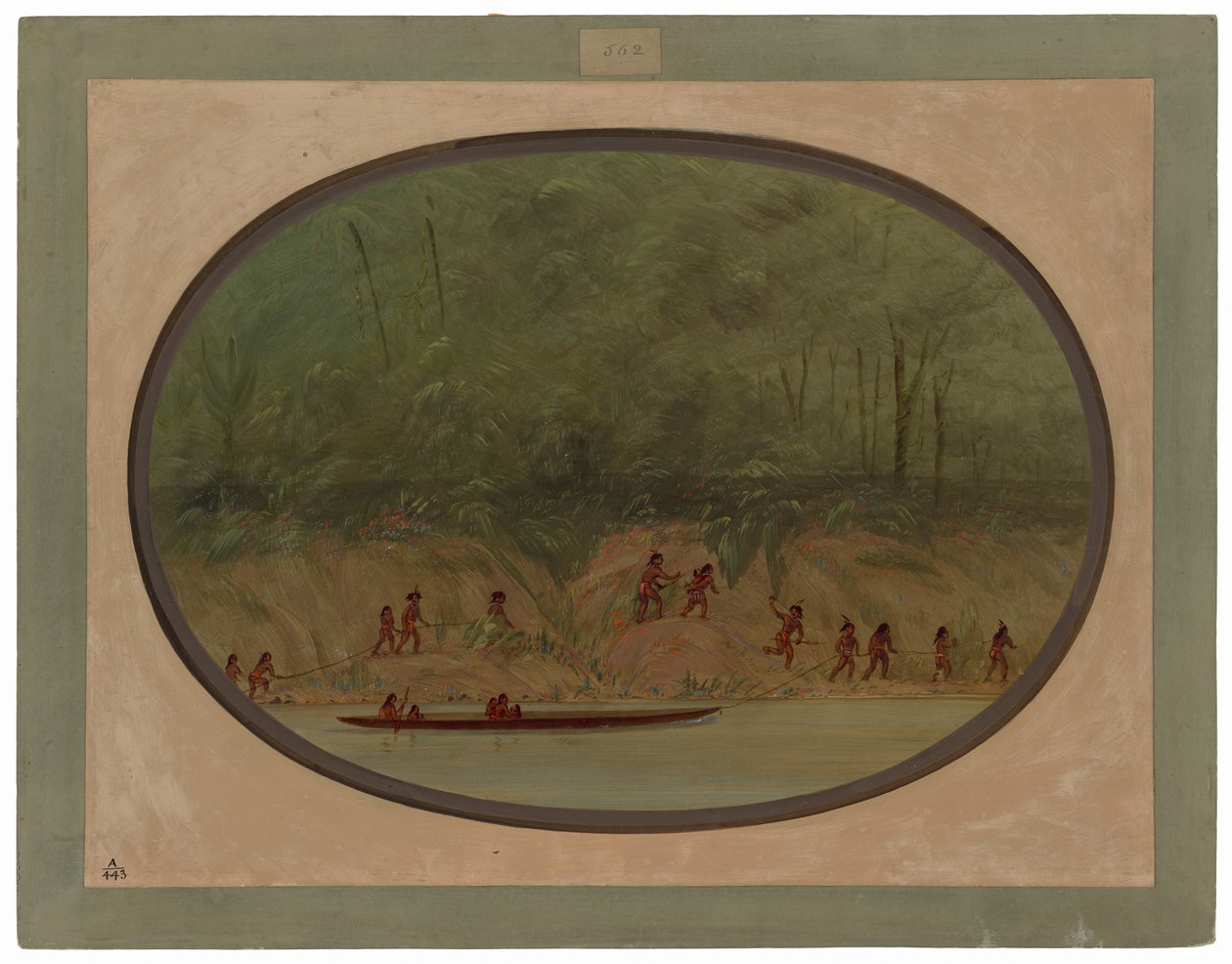 Los indígenas lengua remontan los rápidos del río Uruguay de George Catlin