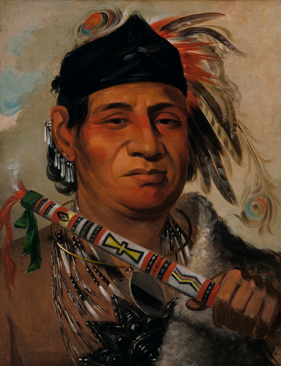 Mah-kée-mee-teuv, Oso Pardo, Jefe de la Tribu de George Catlin