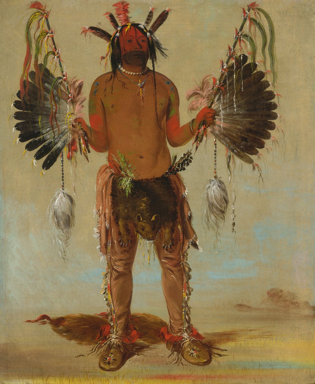 Mah-tó-he-ha, Oso Viejo, un Hombre Medicina de George Catlin