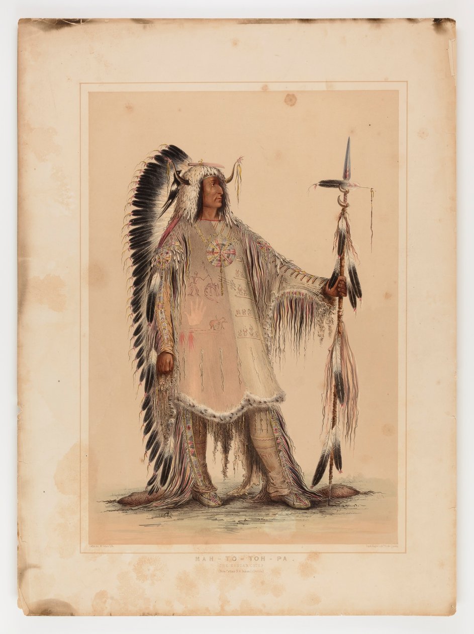 Mah-to-toh-pa, el Jefe Mandan de George Catlin