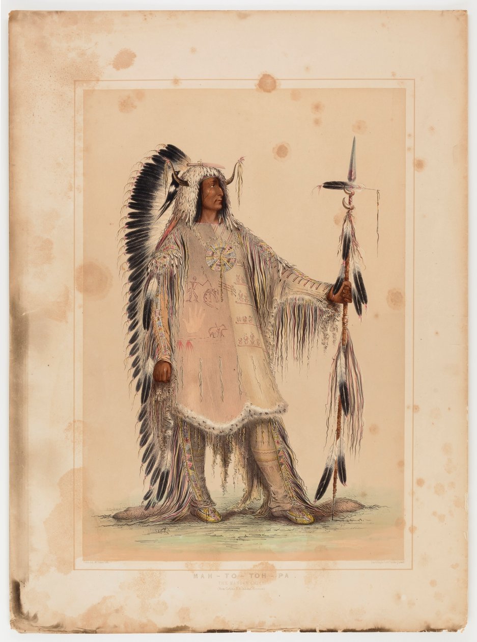 Mah-to-toh-pa, el Jefe Mandan de George Catlin