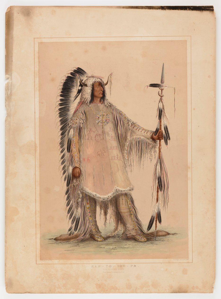 Mah-to-toh-pa, el Jefe Mandan de George Catlin