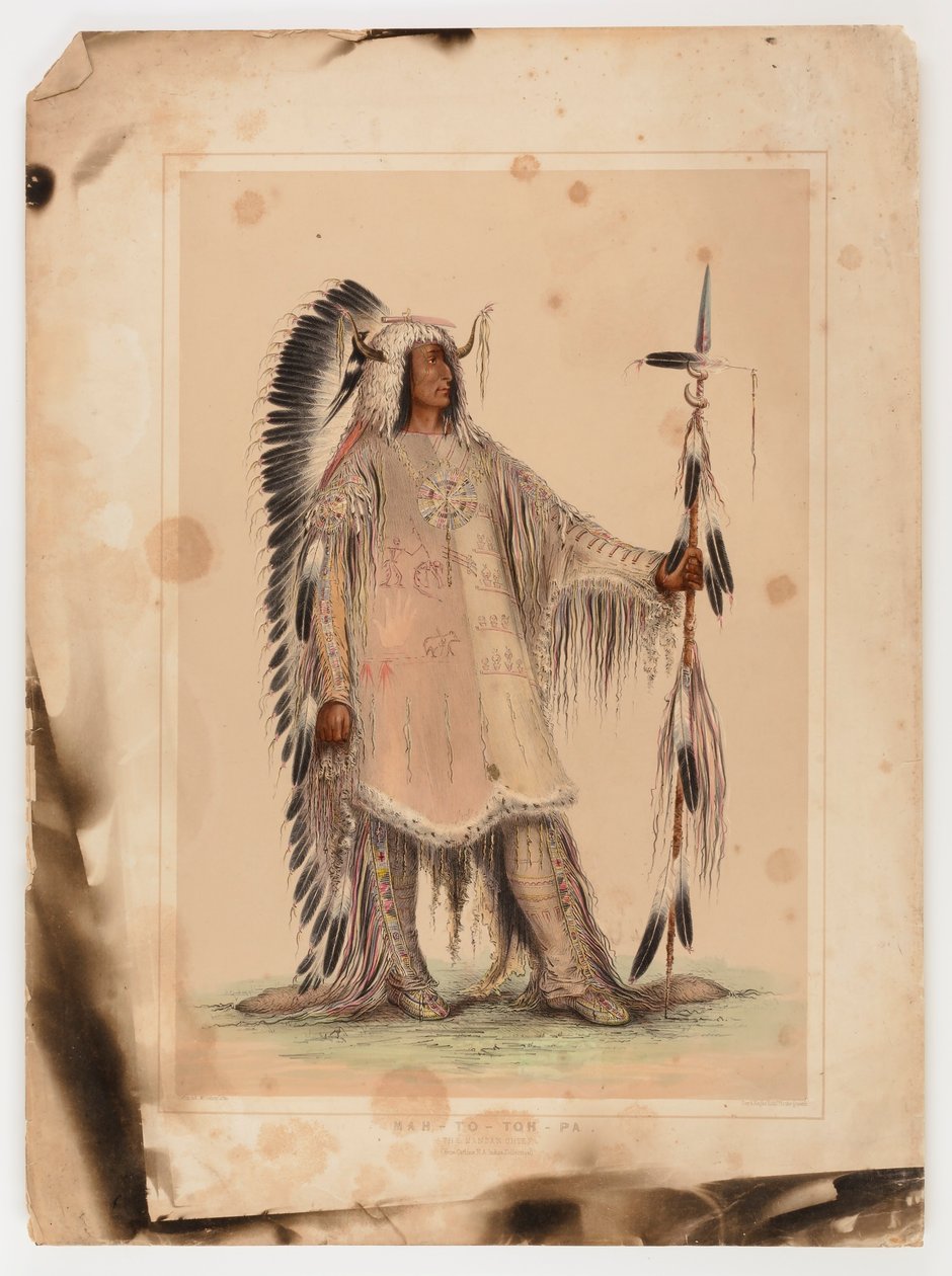 Mah-to-toh-pa, el Jefe Mandan de George Catlin