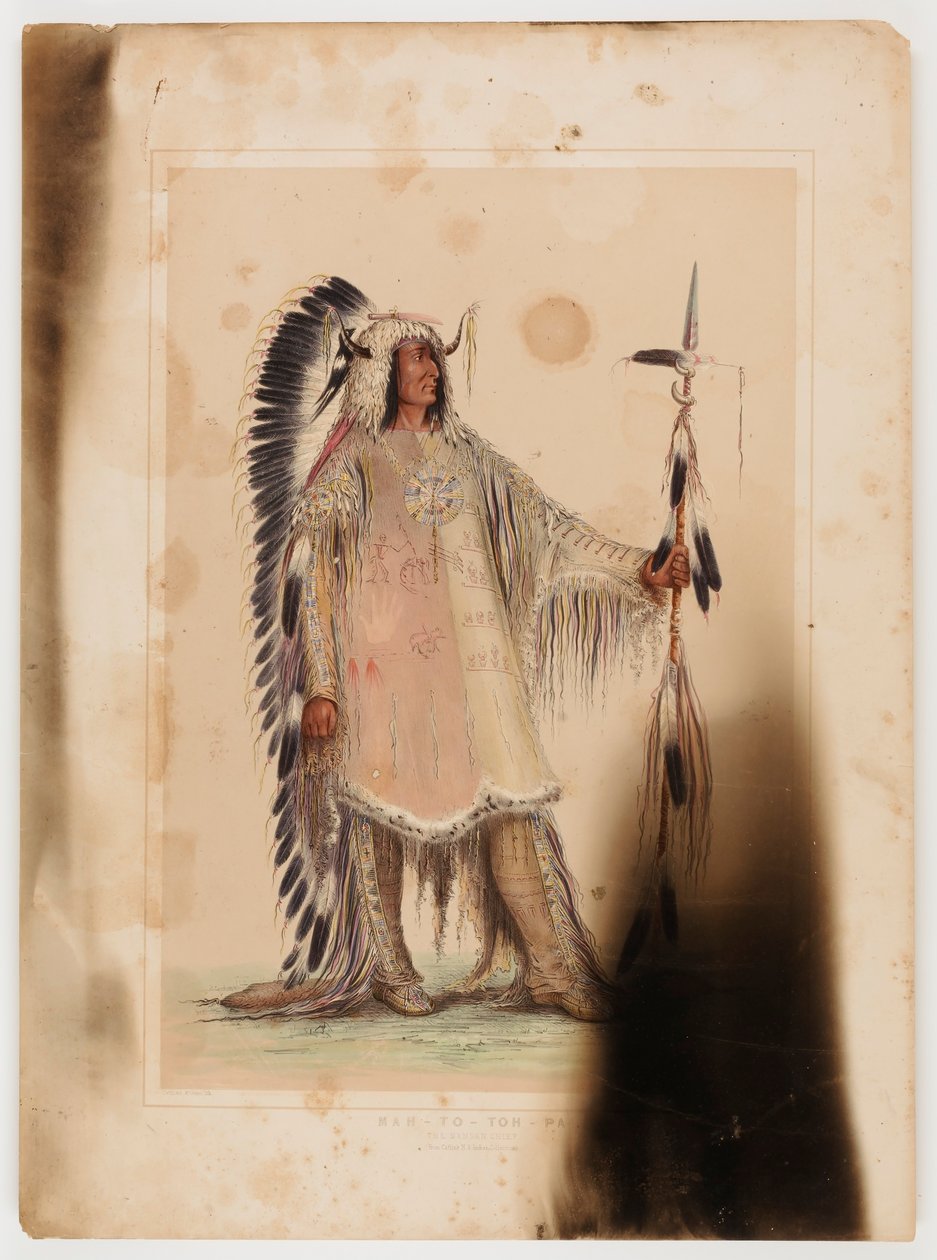 Mah-to-toh-pa, el Jefe Mandan de George Catlin