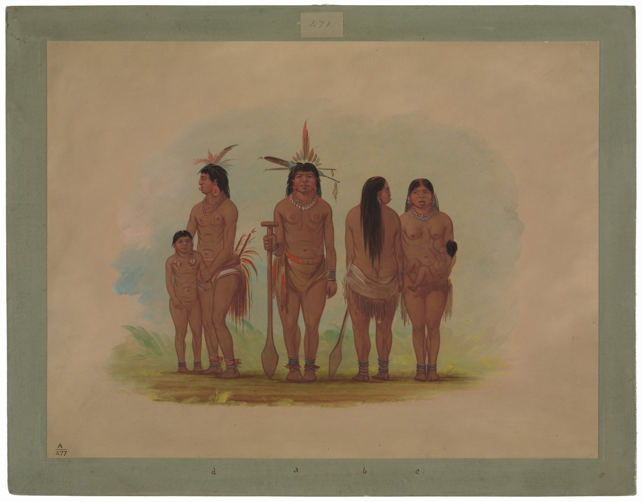 Miembros de la tribu Payaguas de George Catlin