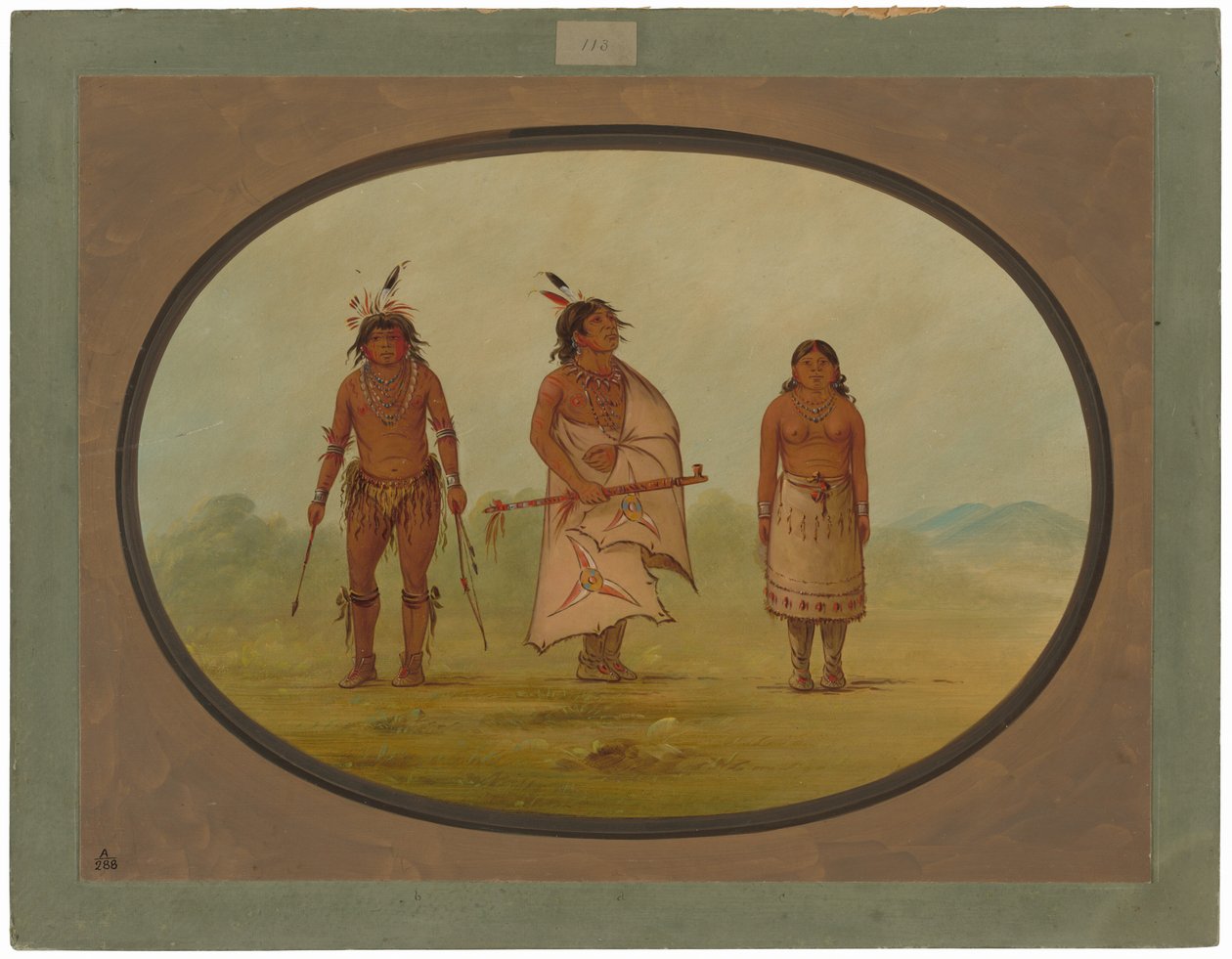 Jefe Mohave, un Guerrero y su Esposa de George Catlin