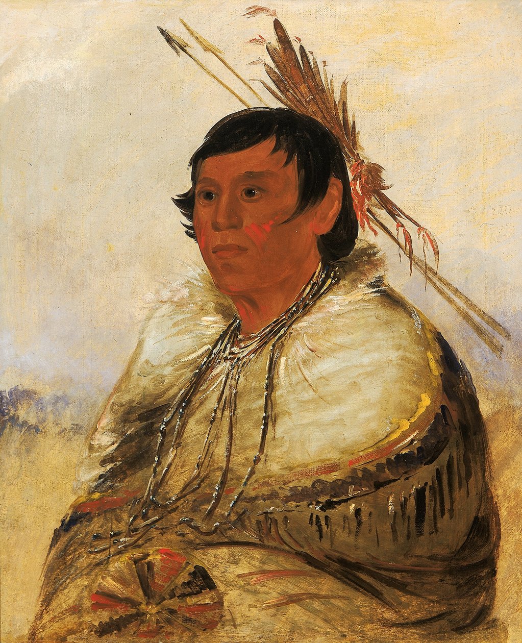 Ni-a-có-mo, Arreglar con el Pie, un Valiente de George Catlin