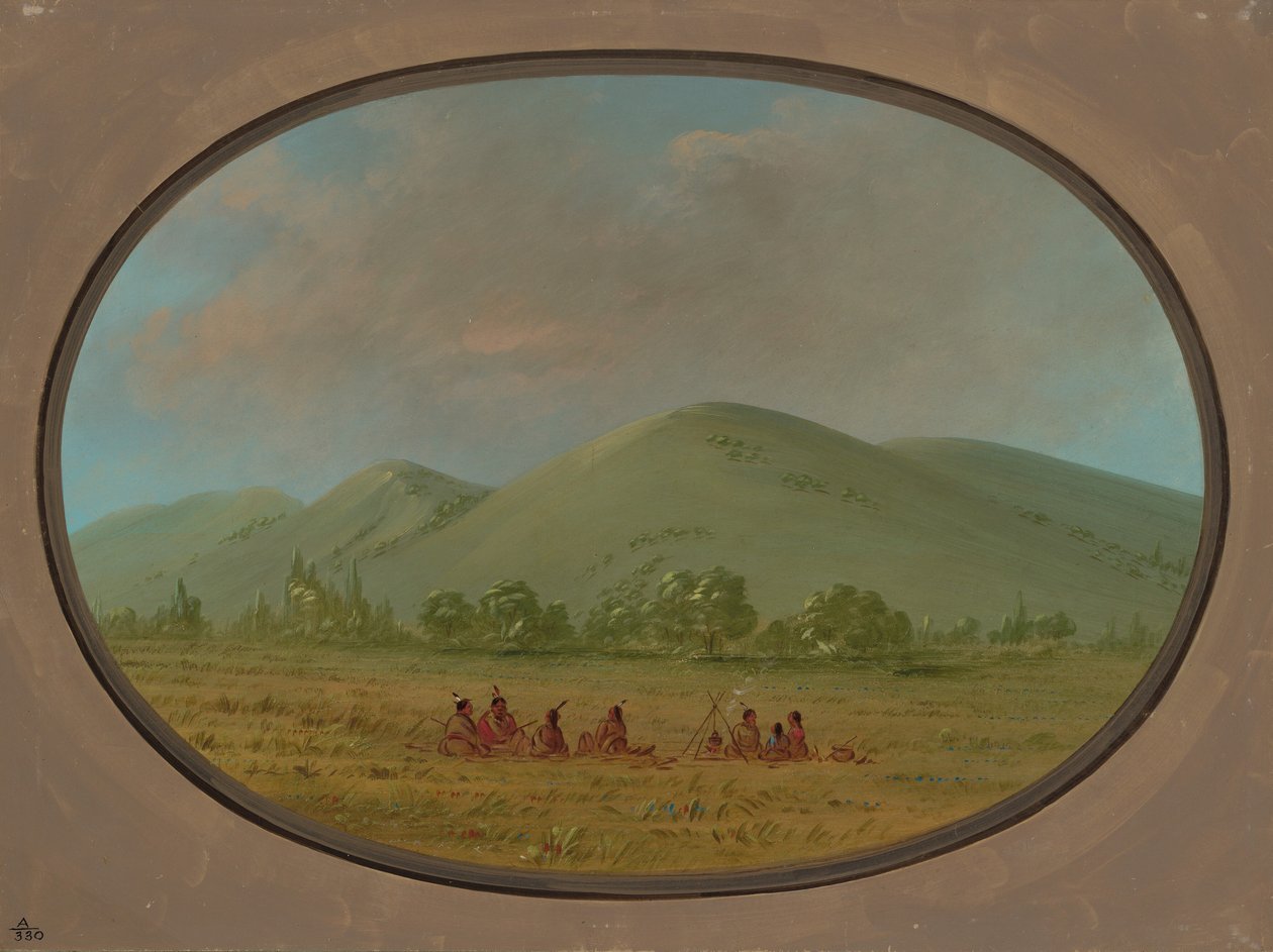 Acantilados de Nishnabotana, Alto Missouri de George Catlin