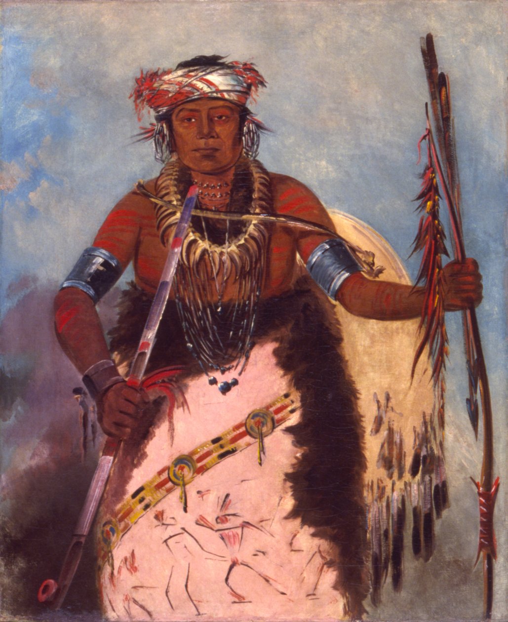Notch-ee-níng-a, Sin Corazón, (llamado Nube Blanca), Jefe de la Tribu de George Catlin