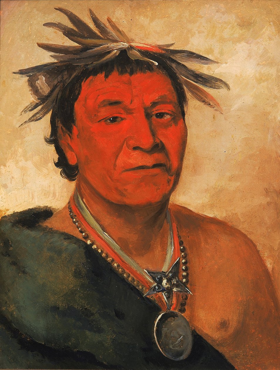 O-ho-páh-sha, Pequeño Whoop, un guerrero distinguido de George Catlin
