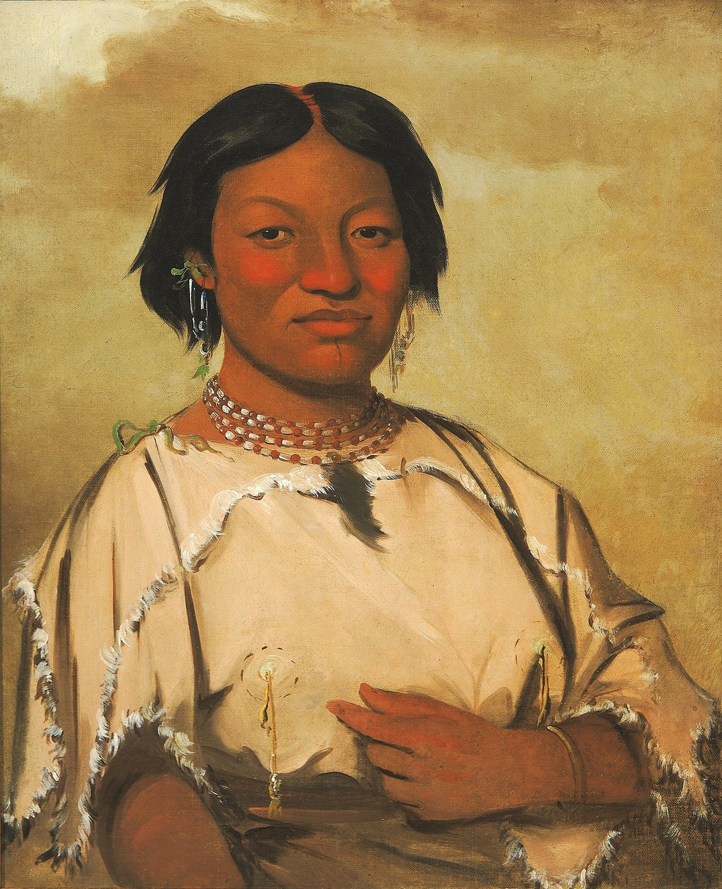 Oó-je-en-á-he-a, Mujer que vive en la guarida de un oso de George Catlin