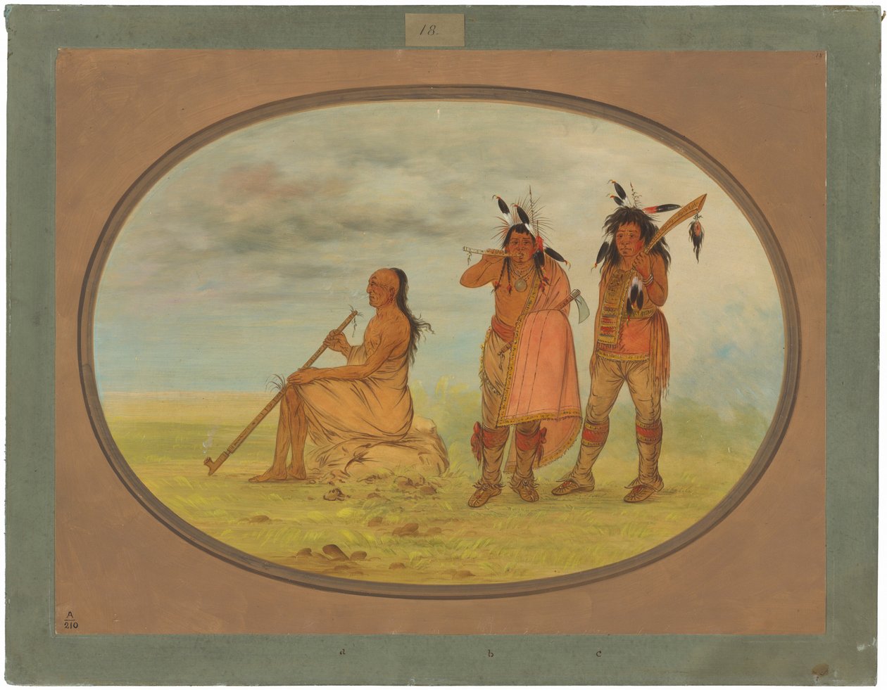 Viejo jefe menomonie con dos jóvenes galanes de George Catlin