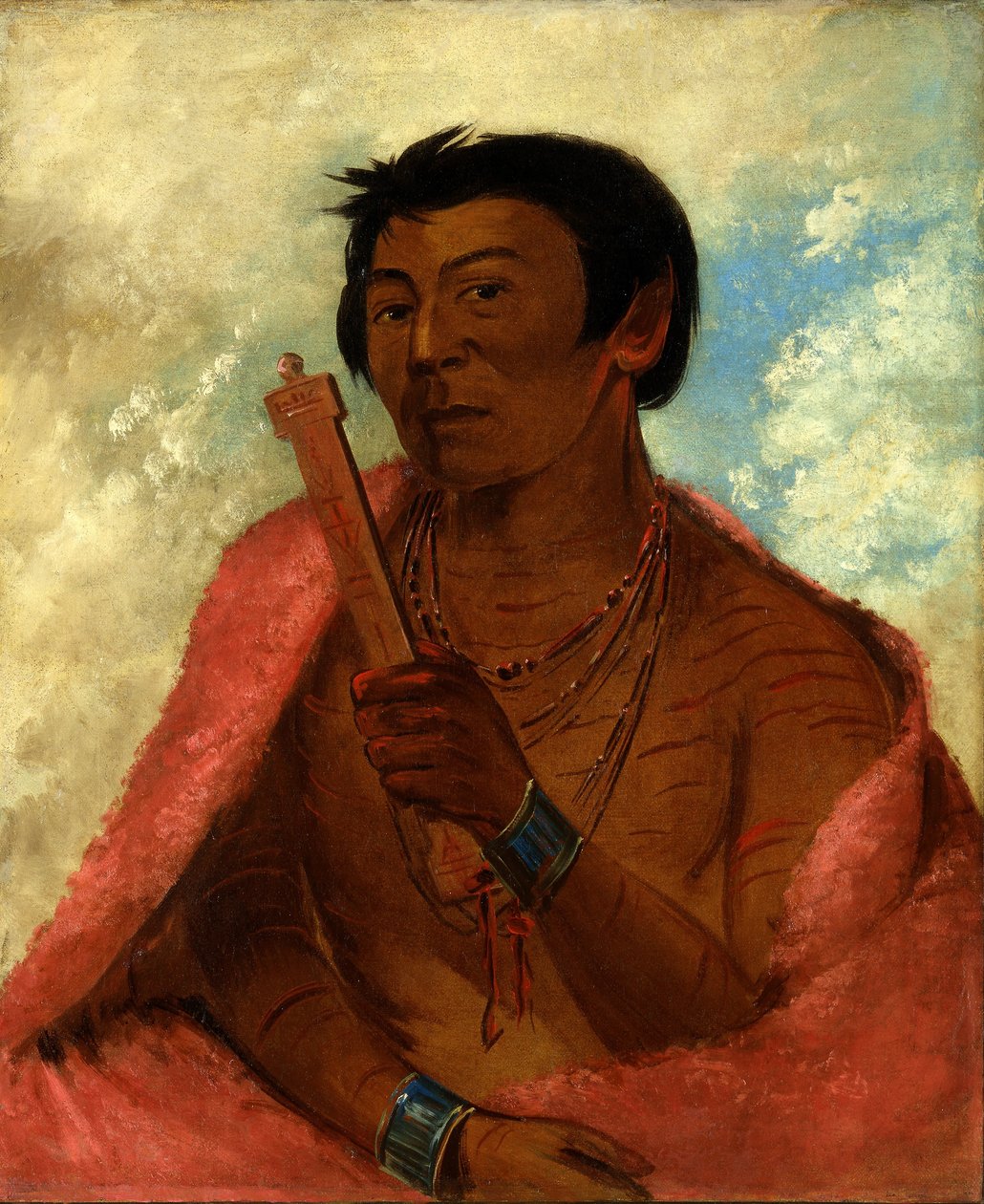 On-sáw-kie, El Sauk, en el Acto de Rezar de George Catlin