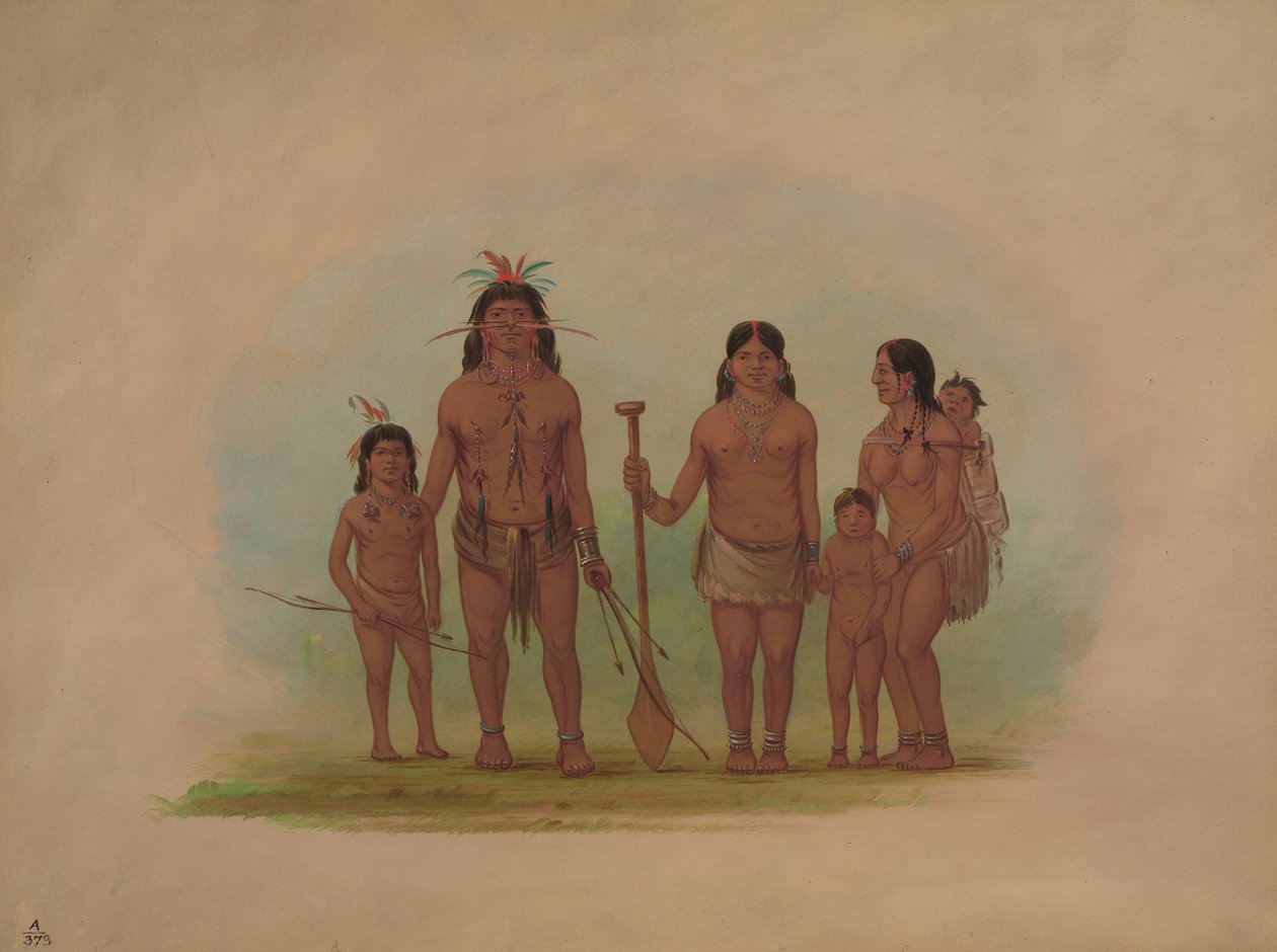 Jefe Orejona y Familia, 1854-1869 de George Catlin