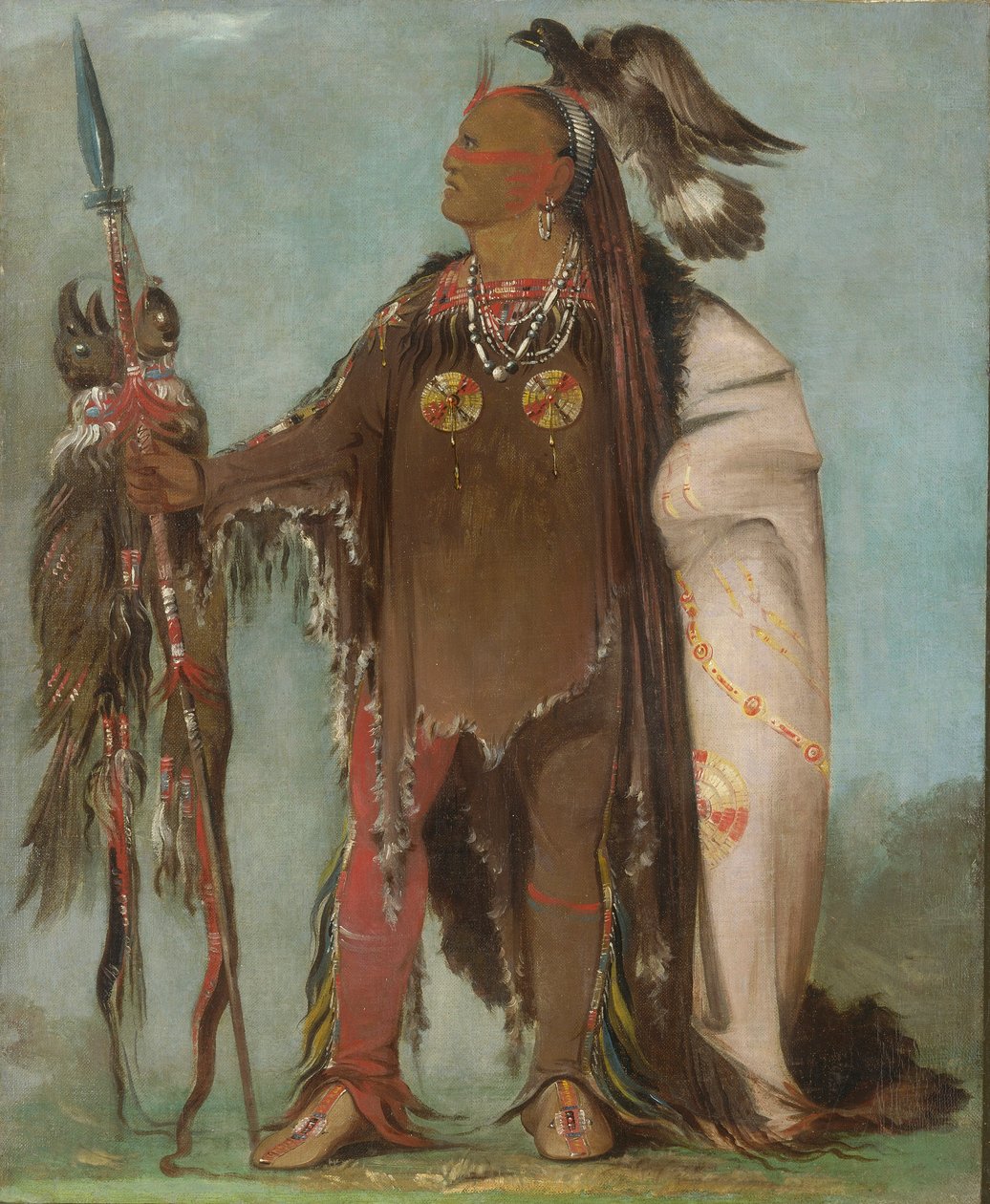 Pa-rís-ka-róo-pa, Dos Cuervos, un Jefe de Banda de George Catlin