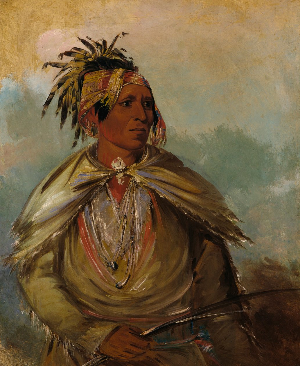 Pah-mee-ców-ee-tah, Hombre que Rastrea, un Jefe de George Catlin