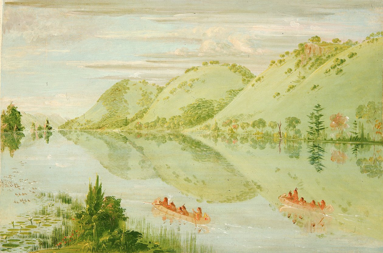 Acantilados pintorescos sobre Prairie du Chien, 1835-1836 de George Catlin