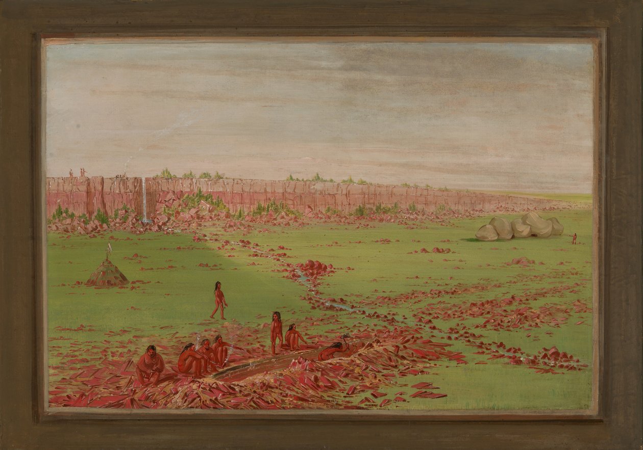 Cantera de Pipestone en el Coteau des Prairies de George Catlin
