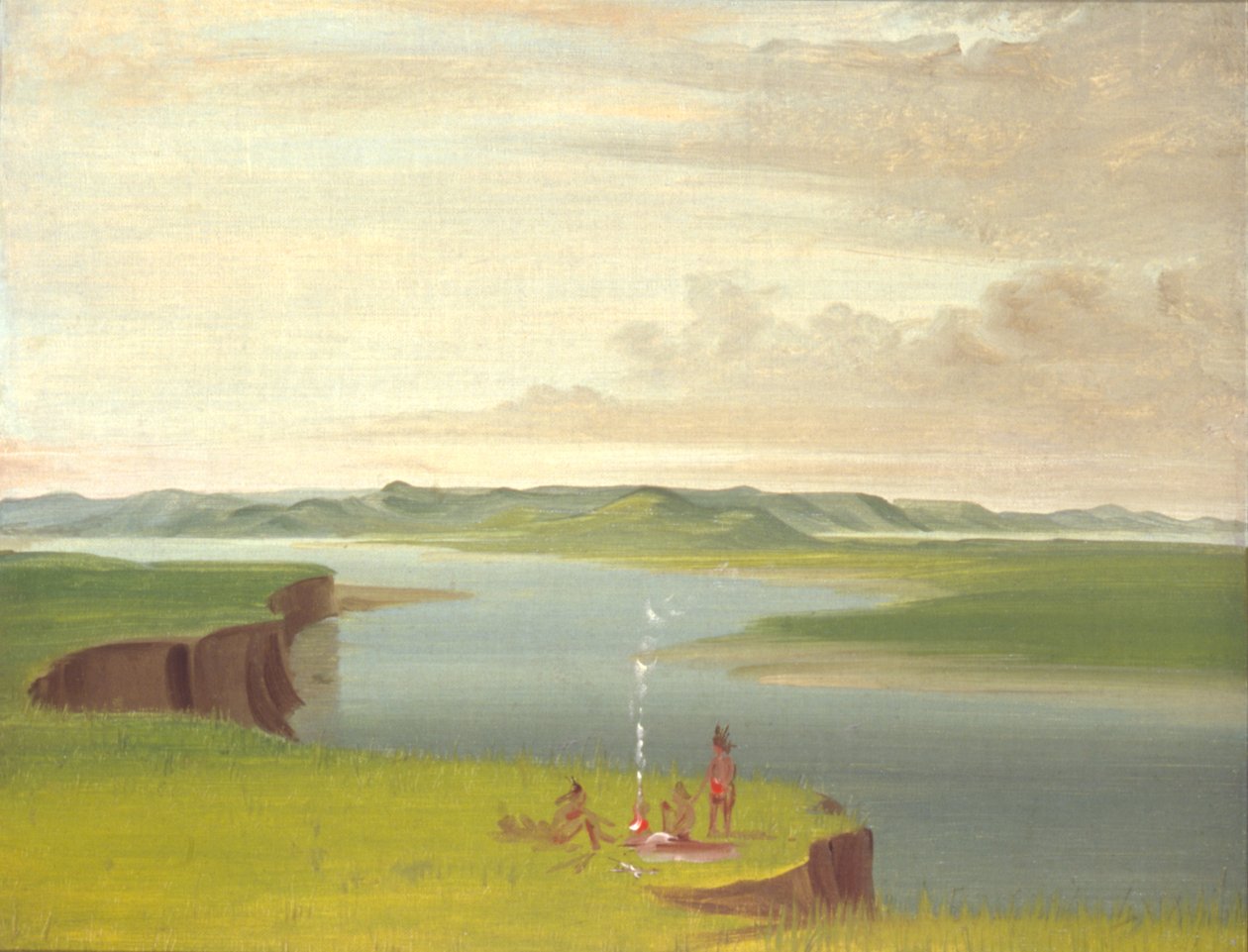 Prairie Bluffs al amanecer, cerca de la desembocadura del río Yellowstone de George Catlin