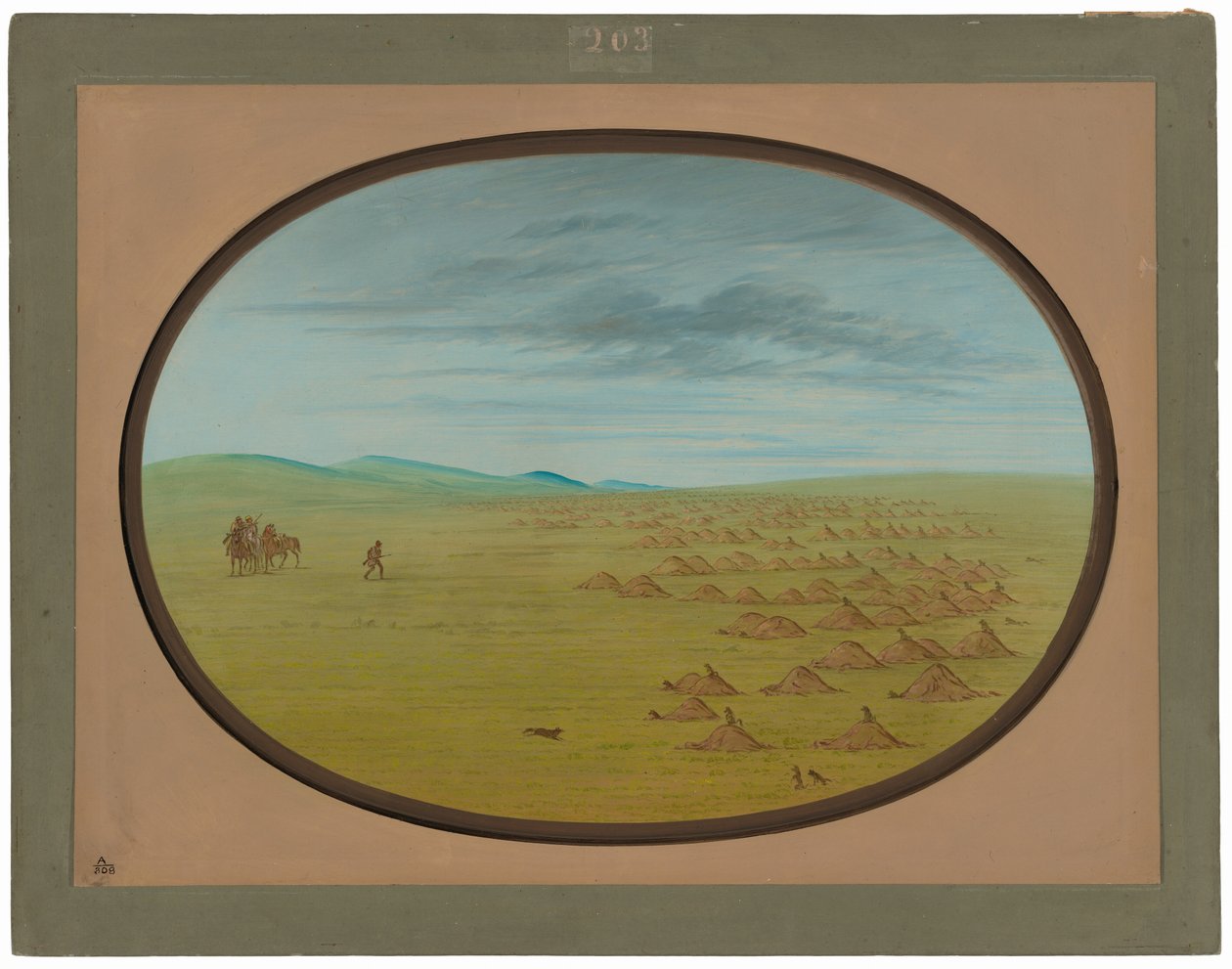 Aldea de perros de la pradera de George Catlin