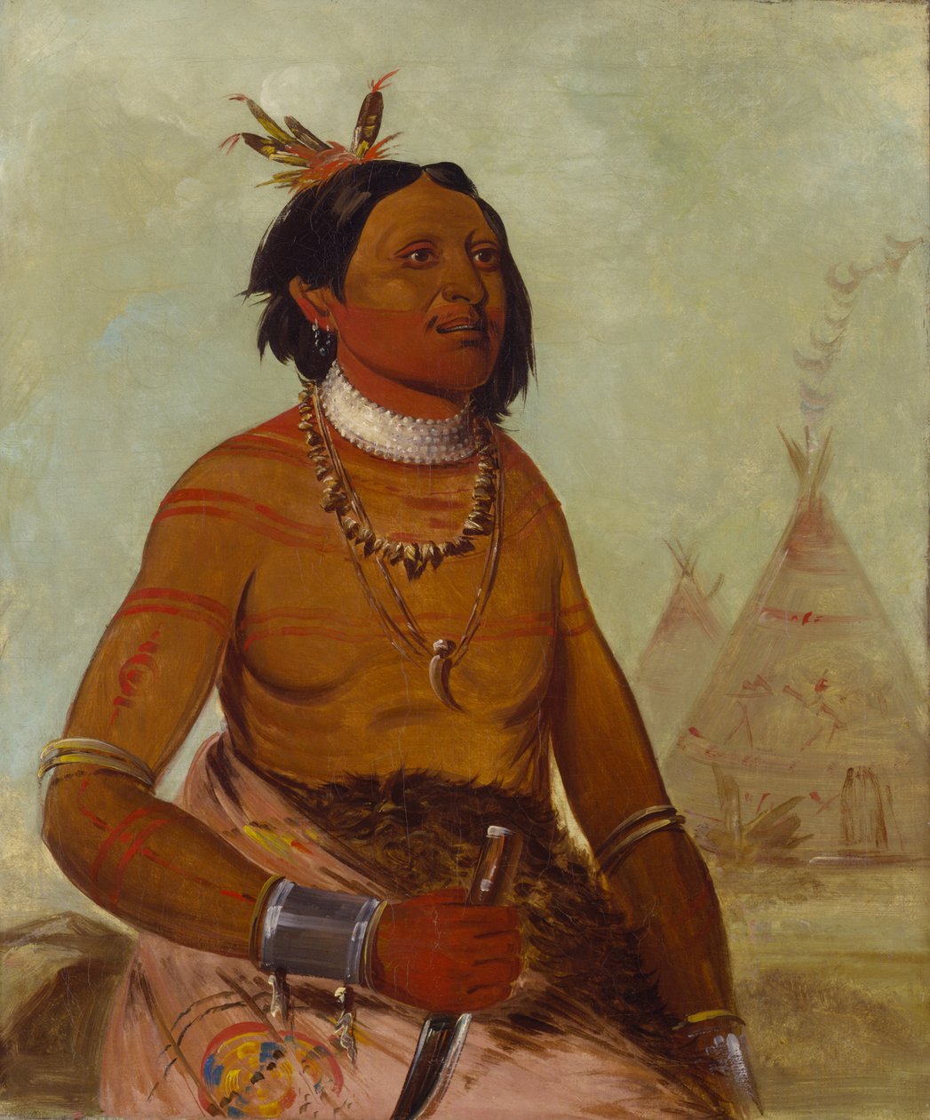 Quáy-hám-kay, concha de piedra, un valiente de George Catlin