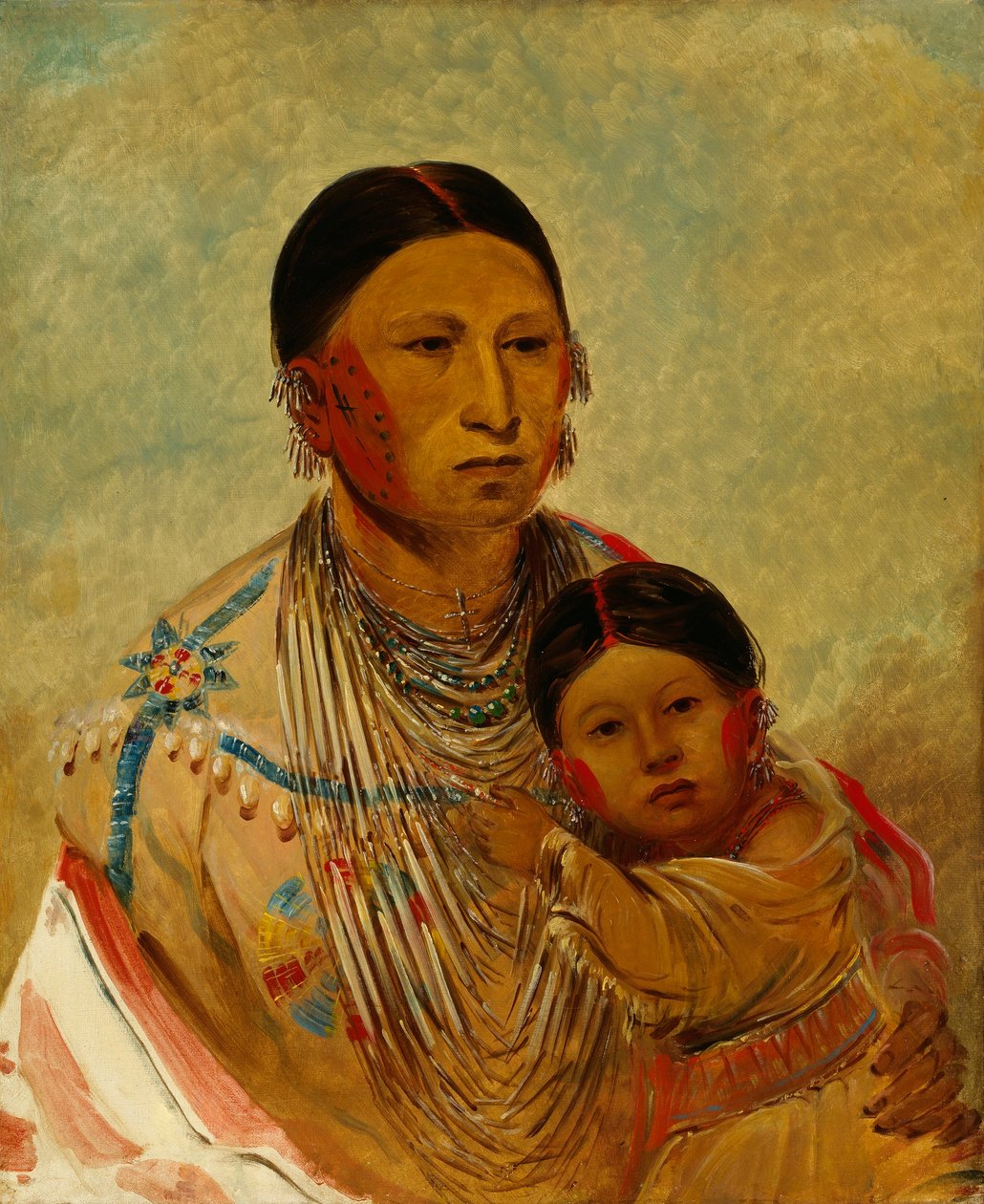 Ru-ton-ye-wee-ma, Paloma Pavoneadora, Esposa de Nube Blanca de George Catlin
