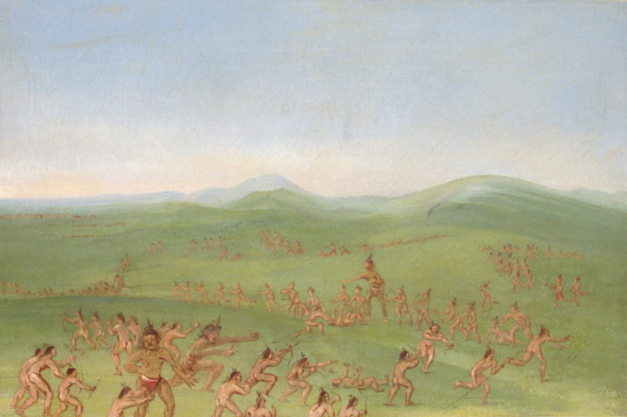 Sham Fight, Mandan Boys de George Catlin