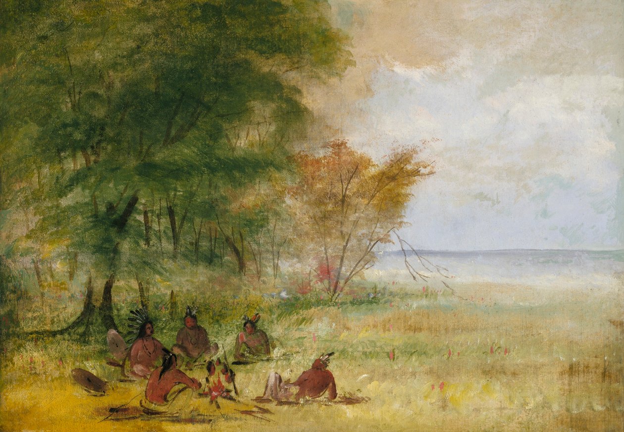 Consejo Indio Sioux, Jefes en profunda deliberación de George Catlin