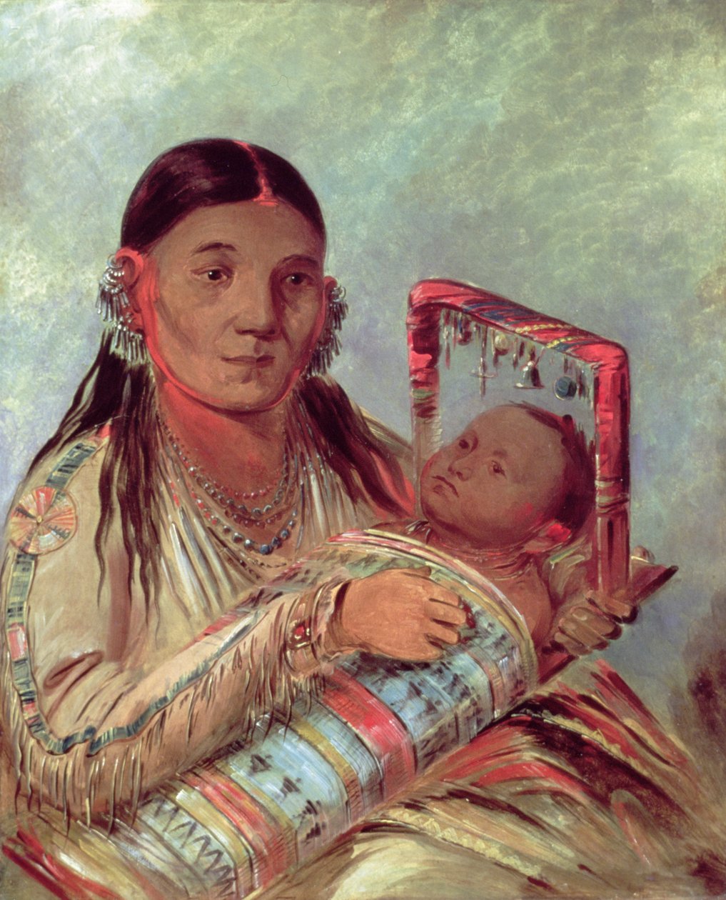 Madre sioux y bebé, c.1830 de George Catlin