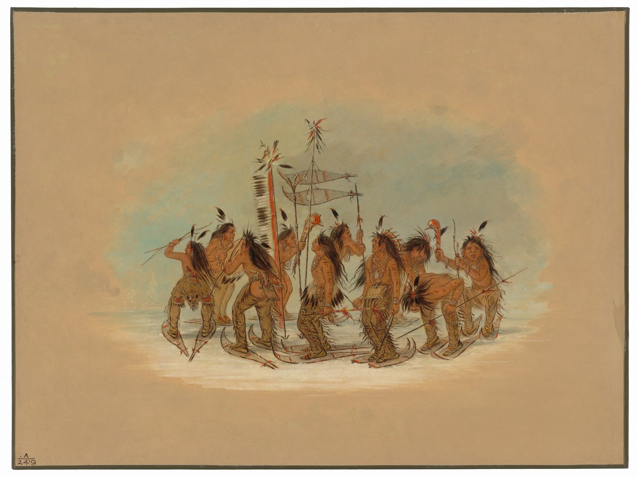 Danza de raquetas de nieve - Ojibbeway de George Catlin