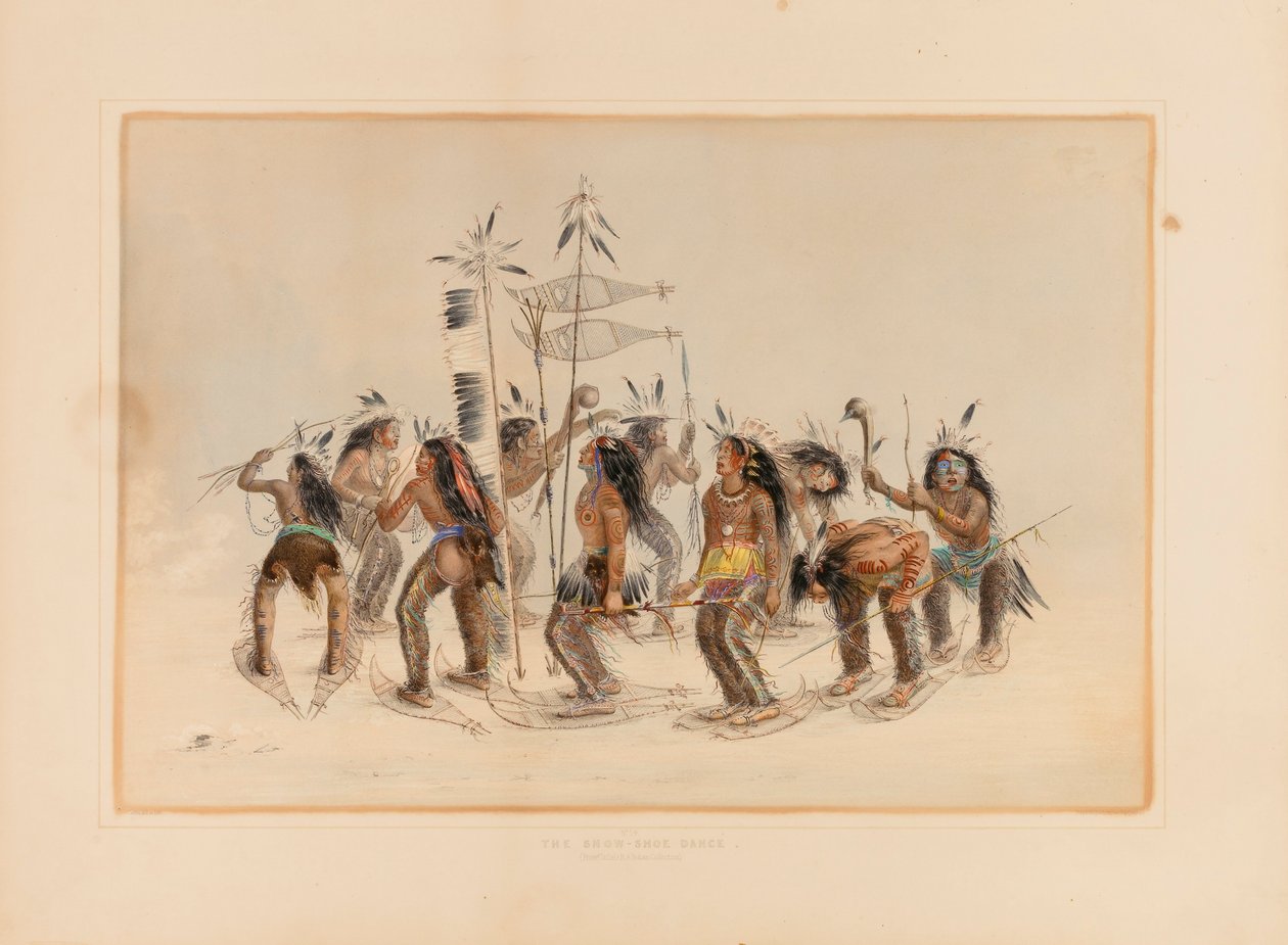 Baile con raquetas de nieve--no. 14 de George Catlin