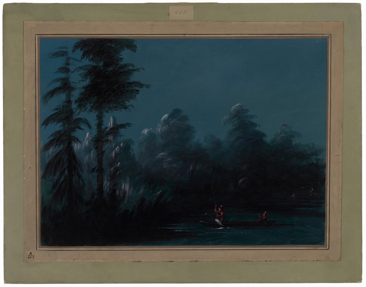 Lanceando a la luz de la luna - Chaco de George Catlin