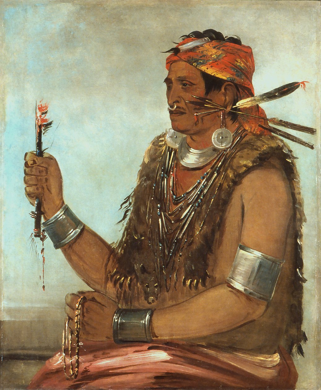 Ten-sqúat-a-way, La Puerta Abierta, Conocido como El Profeta, Hermano de Tecumseh de George Catlin