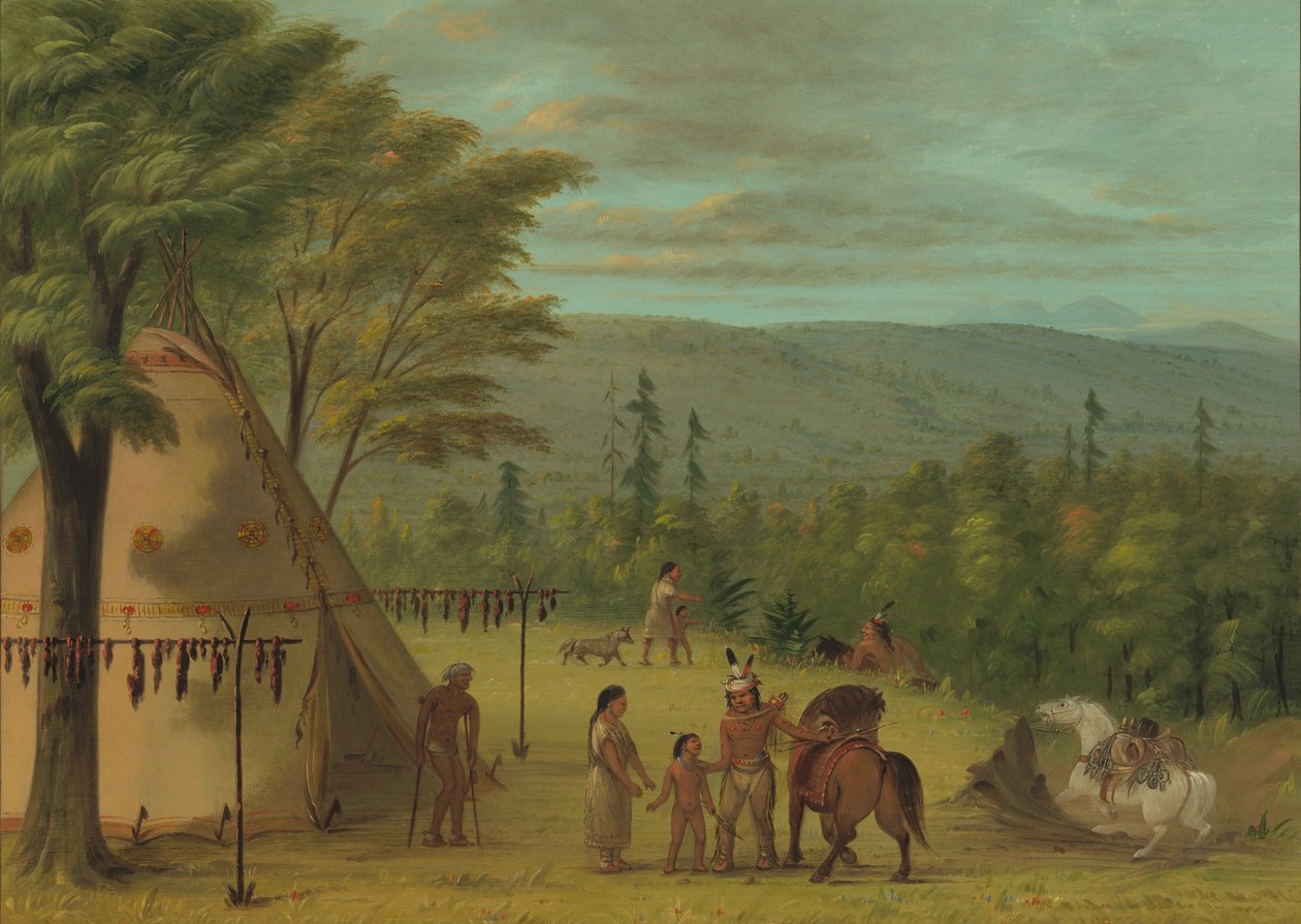 Los hermanos Cheyenne comenzando su caza de otoño, 1861-1869 de George Catlin