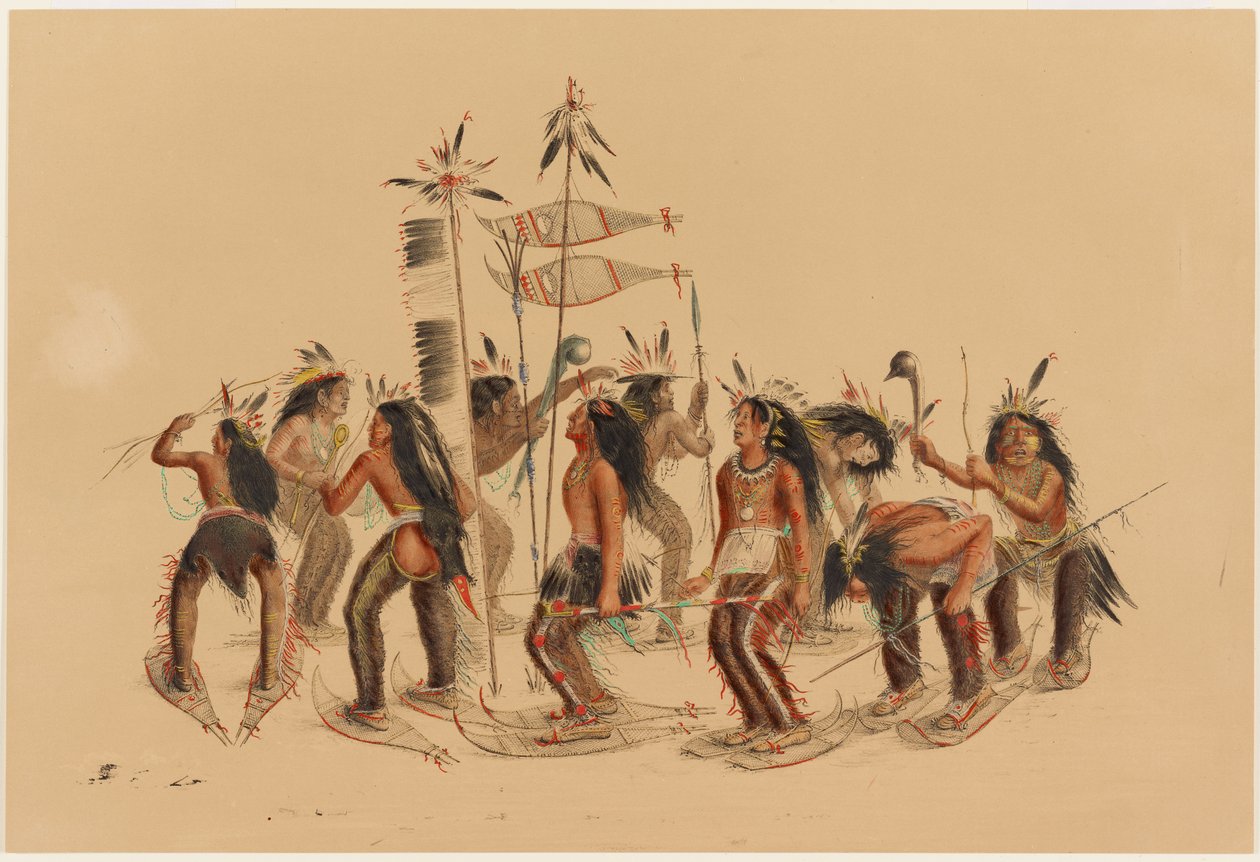 La danza de las raquetas de nieve de George Catlin